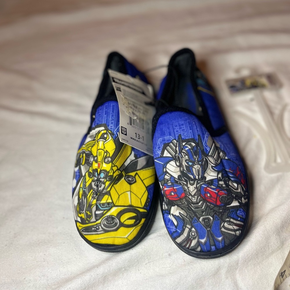 FREE WITH PURCHASE Transformers Kids' Blue and Yellow Slippers, size Boy’s 13-1